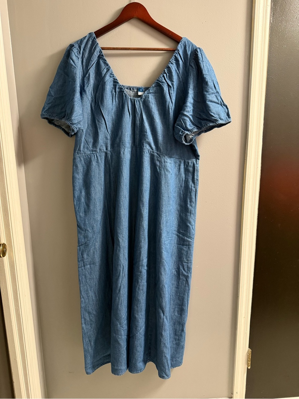 Old Navy Denim Blue Smocked-Neck Dress - Picture 1 of 4